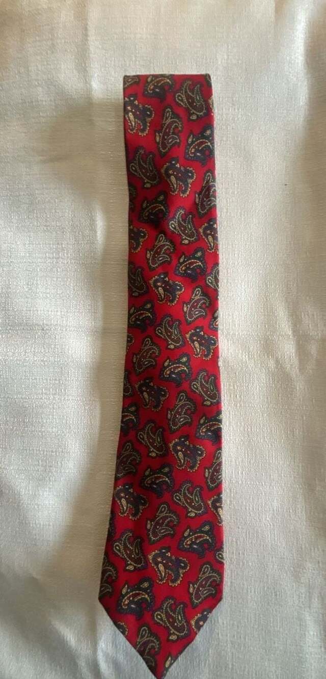 Isaco Vintage Red Paisley Silk Necktie